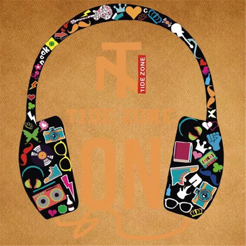 

Street Icon Women Men Clothes 250mm Cartoon logo headphone Iron on transfer Printing Patches for clothing T-shirt Patch Stickers
