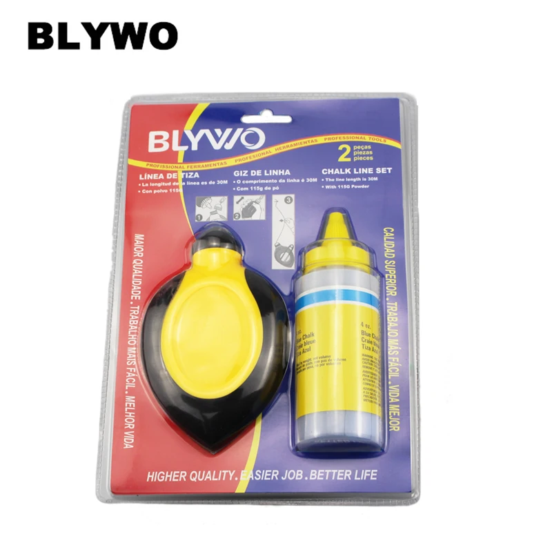 

2Pcs Construction Tool 30m Chalk Line Manual Marker Measure Line Hand Reel Wire Box With 115g Chalk Powder