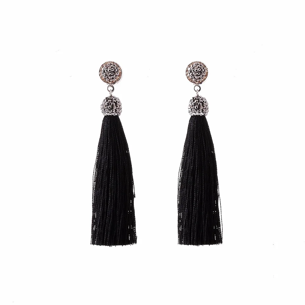 Новые женские серьги с кисточками Boho богемные длинные преувеличенные шелковые