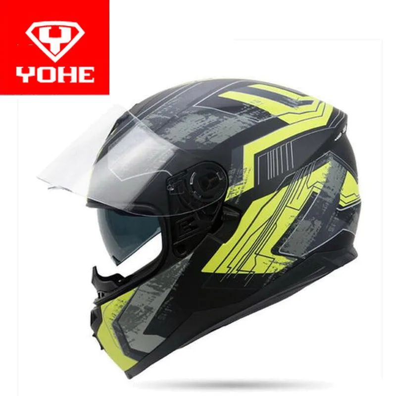 Летний двойной линзы YOHE анфас мотоциклетный шлем YH-967 полное покрытие мотоциклетные шлемы из ABS и ПК объектив козырек