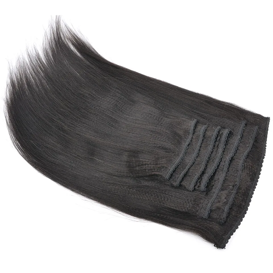 Najtaniej YVONNE światła Yaki ludzkie włosy włosy doczepiane clip in brazylijski dziewiczy włosy 7 sztuk 120 g zestaw naturalny kolor