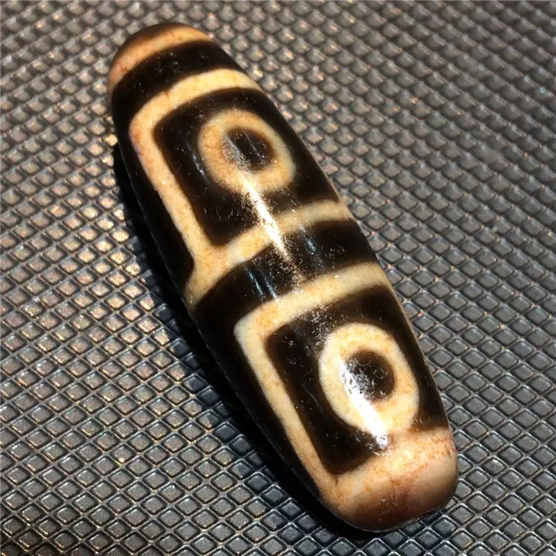 

190616-5 Qualitied Rare 4 EYES Dzi Ji Beads With Cinnabar Spots Powerful Amulet Collectible Real Tibet Beads Free Shipping