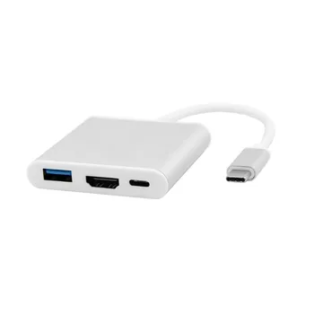 

Silver USB-C USB 3.1 Type C to HDMI Digital AV & USB OTG & Charger Adapter