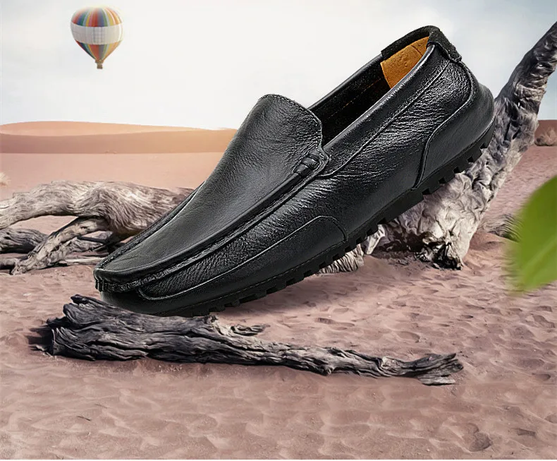 Итальянская мужская повседневная обувь роскошные Брендовые мужские лоферы из натуральной кожи мокасины мягкие дышащие водонепроницаемые Мокасины без шнуровки размера плюс 37-47