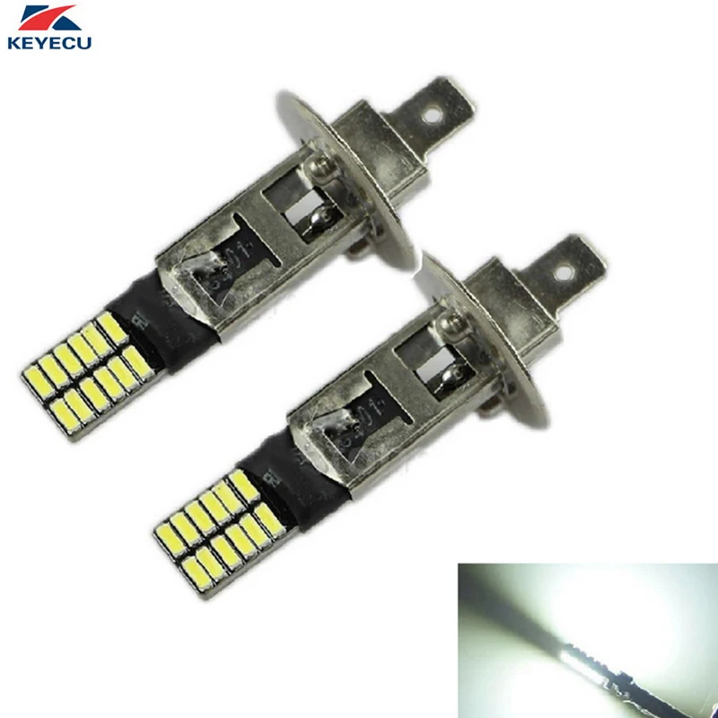 KEYECU 2 шт. 6500K Ультра Белый H1 24SMD 4014 светодиодный сменный фонарь для автомобиля