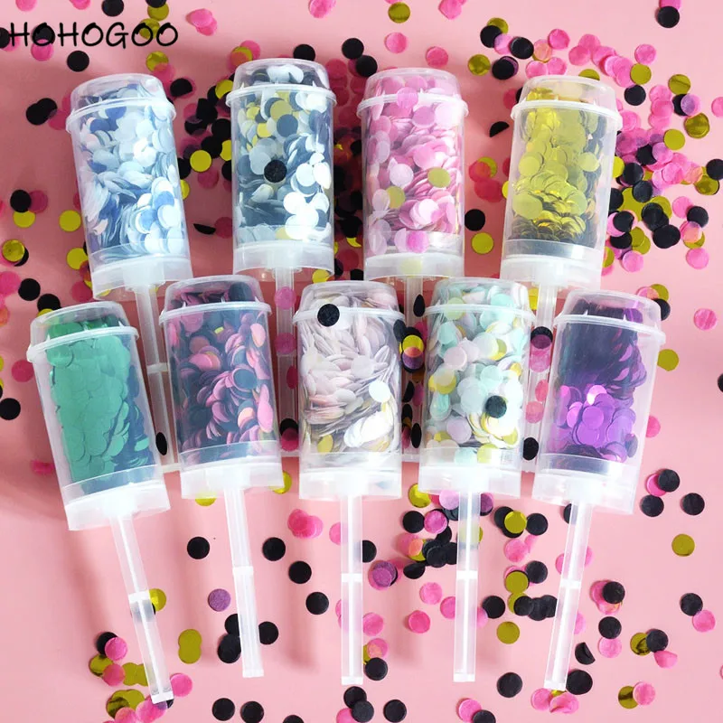 

HOHOGOO 1PC 10g Round Push-Pop Confetti Wedding Birthday Party Baby Shower Christmas Decoration Supplies