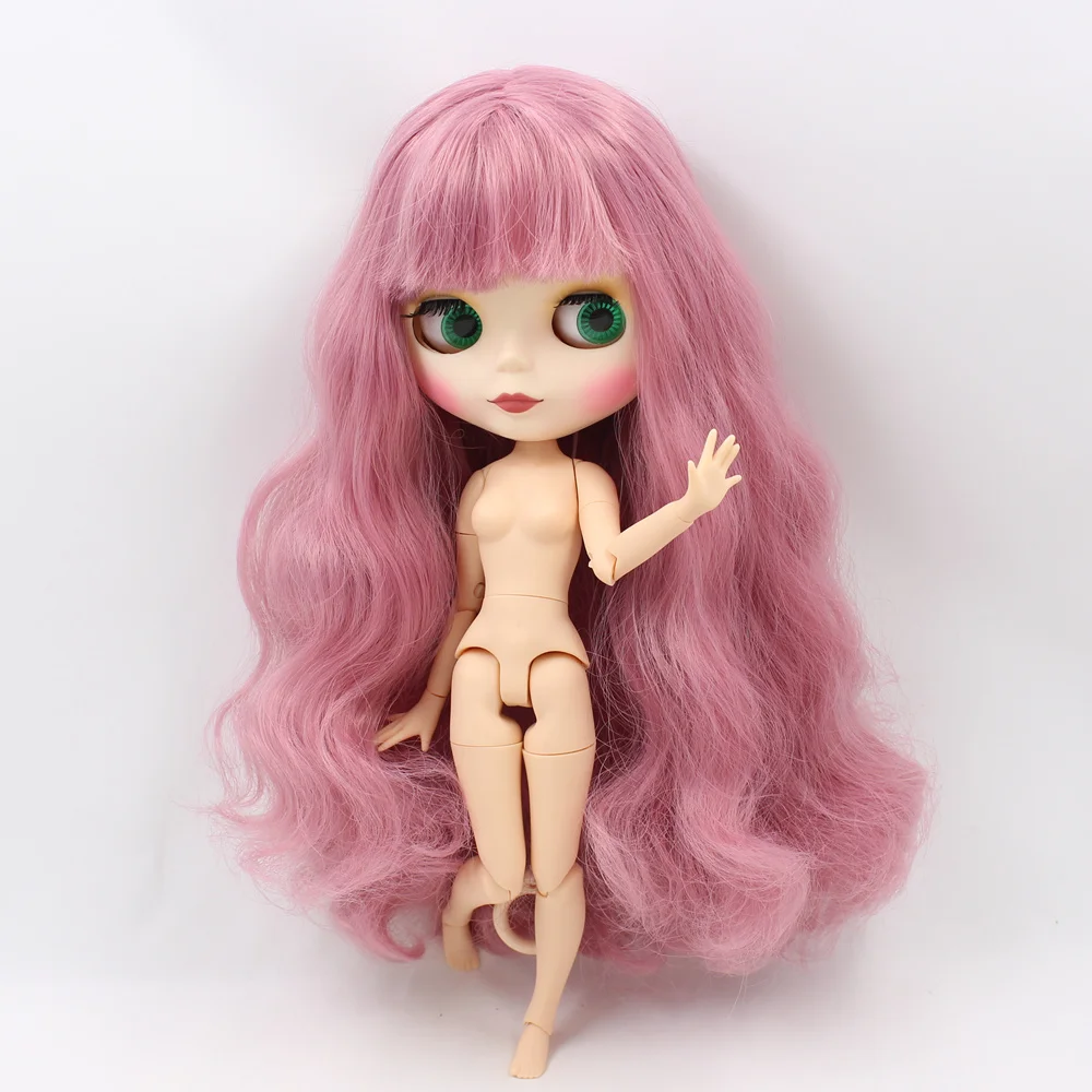 Blyth bjd кукла Обнаженная розовые волосы с челкой матовое лицо подходит для DIY Bjd 1/6 blyth joint body Doll toys