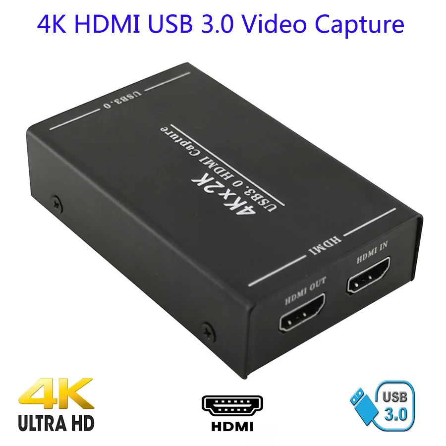 

4K HDMI to USB 3.0 Video Capture Card Video Recorder For OBS vMix Wirecast Potplayer VLC Encoder QuickTime Player Live Streaming