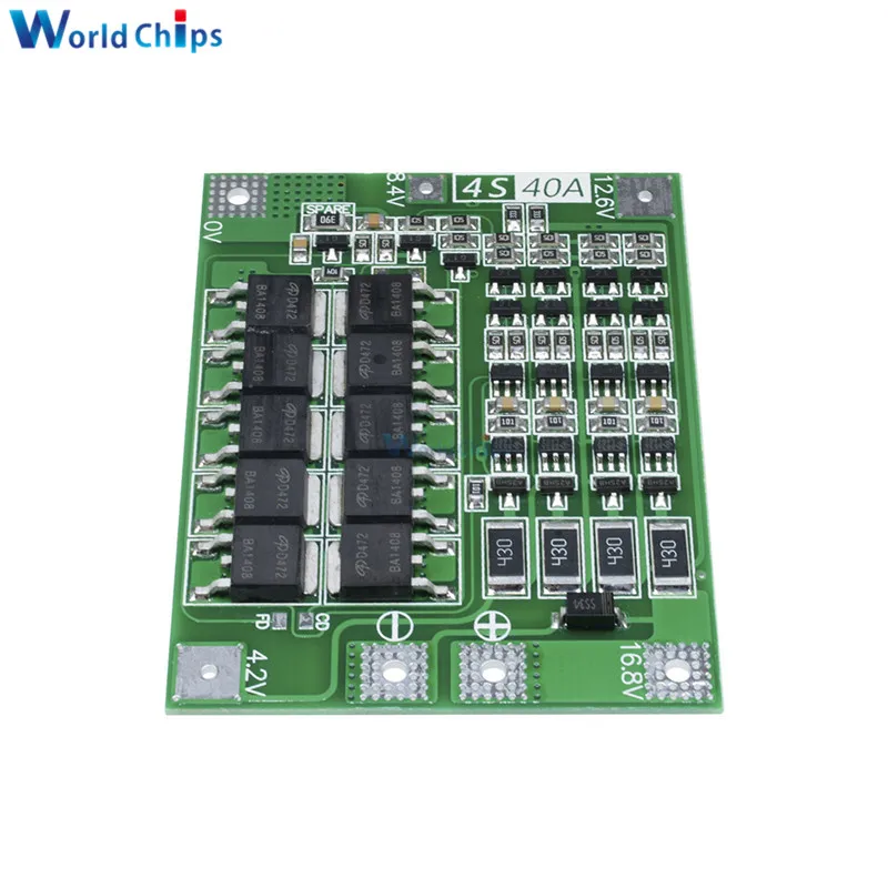 4S 40A литий-ионный модуль зарядного устройства литиевой батареи Защитная плата PCB BMS 18650 Lipo сотовый модуль w/балансир для электродвигателя