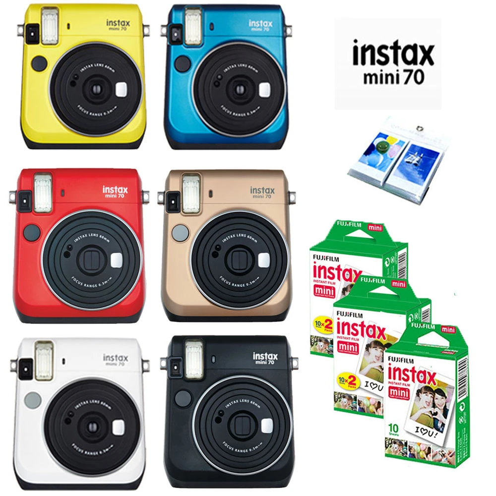 6 Farben Fujifilm Instax Mini 70 Instant Photo Kamera Rot Schwarz Blau Gelb Weiss Gold 50 Blatt Weisse Filme Free Album Instant Photo Camera Fujifilm Instax Mini 70instax Mini 70 Aliexpress