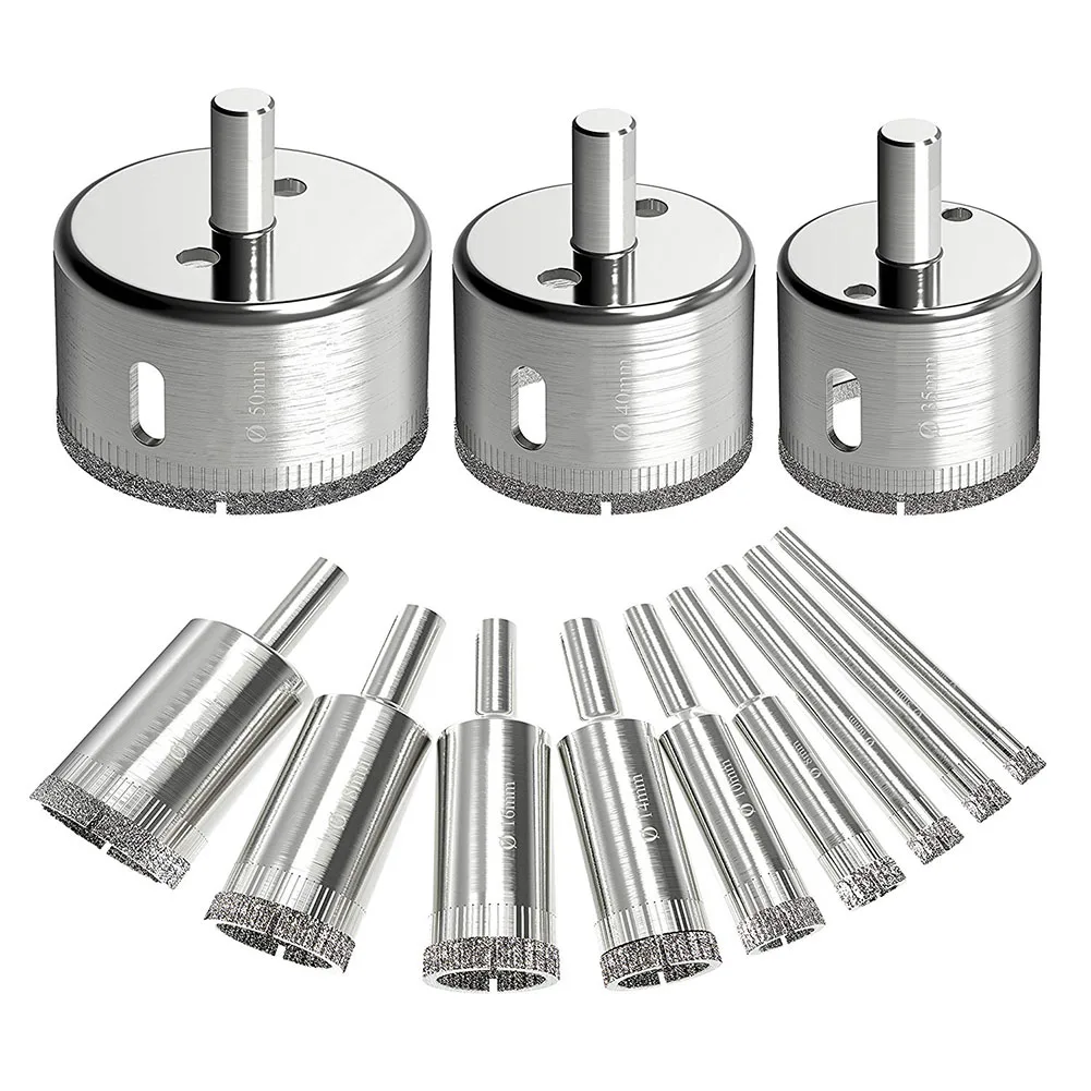 12pcs Diamond Cutter Hole Saw Drilling Bit Tool 6mm Set For Tile Ceramic Glass