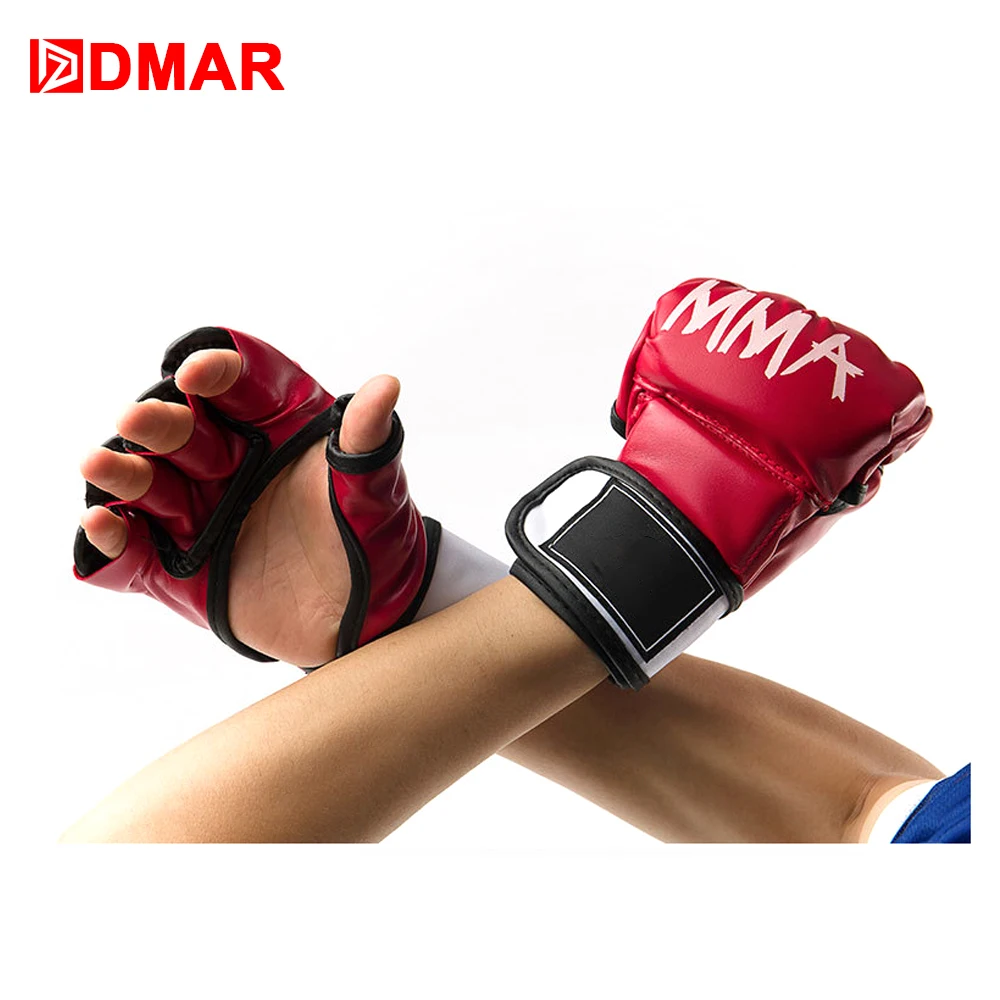 

DMAR Half Fingers Fighting MMA Boxing Sports Leather Gloves Tiger Muay Thai Fight Box MMA Gloves Boxing Sanda Boxing Glove Pads