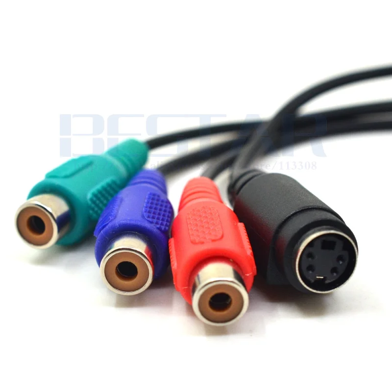 7 контактный S видео гнездо RGB/ 3 RCA и 4 гнездовой адаптер кабель 20 см для ПК DVD