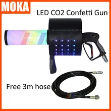 6 pçs/lote LED CO2 Arma Confetes Fase Efeito Especial CO2 Jet Equipamentos Máquina LED CO2 Crio Máquina Atirador do Confetti Canhão