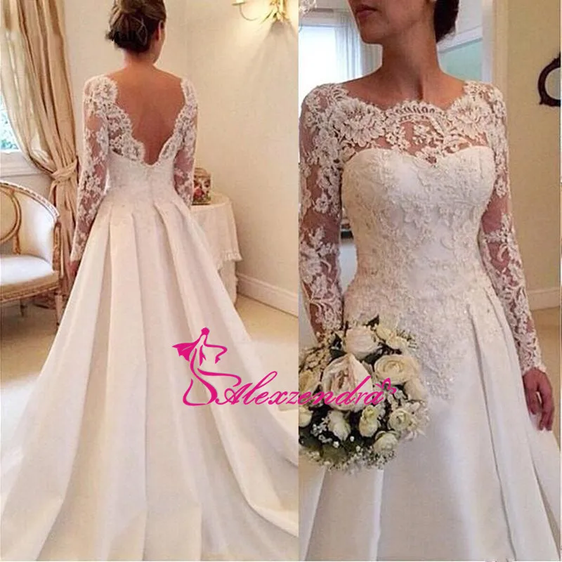 Alexzдра винтажные Свадебные платья с длинным рукавом под заказ Кружевная