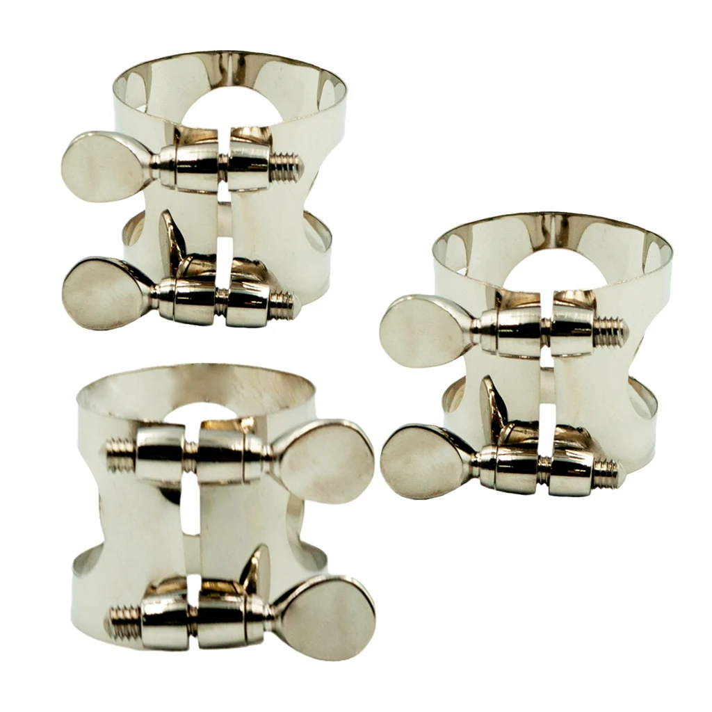 Light of Musical Store-1 Piece Metal Ligature Clip Clamp for Saxophone Mouthpiece Silver