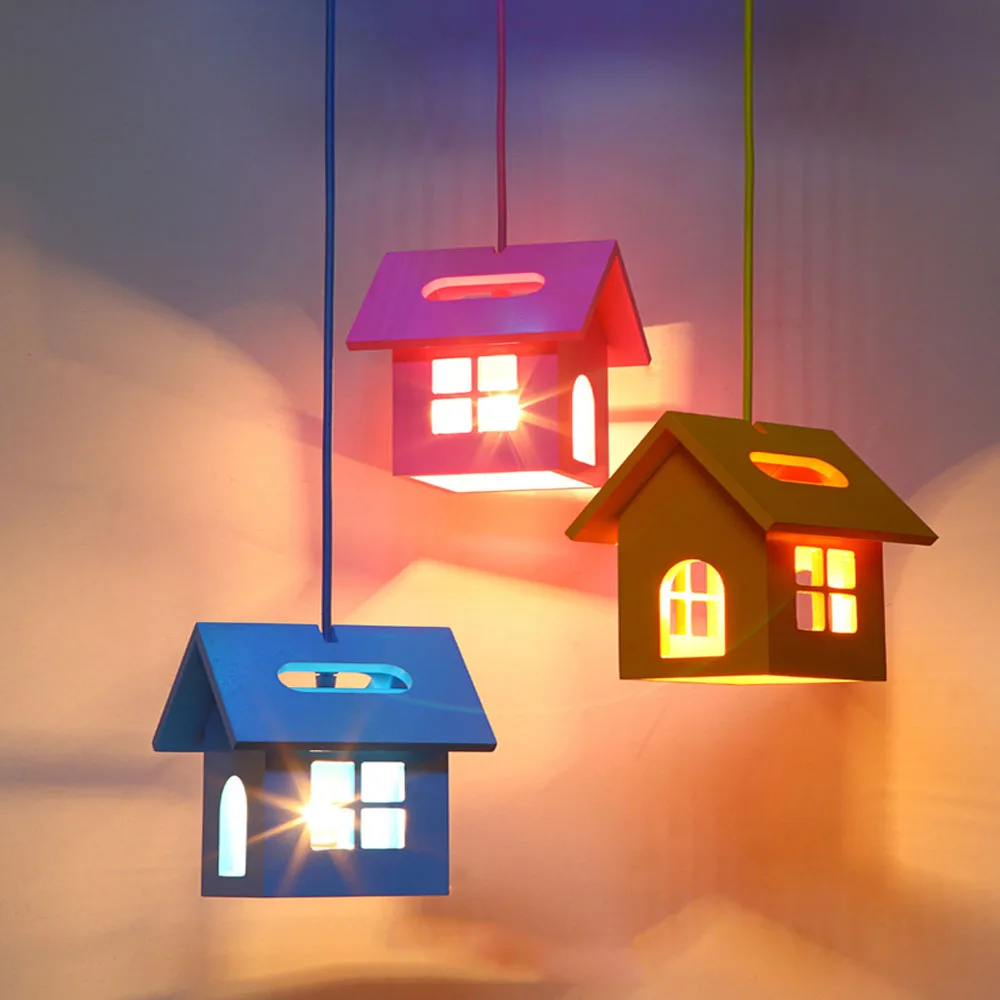 kleine zimmerrenovierung kronleuchter dekor schwarz, einfache cartoon kreative kleine haus led kronleuchter kinder zimmer, Innenarchitektur
