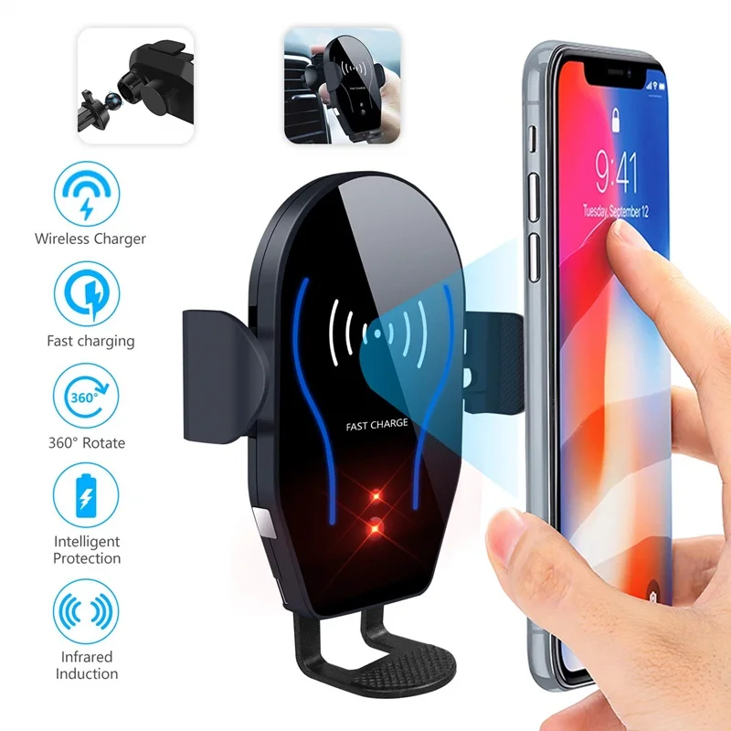 Tongdaytech 10 Вт Qi Беспроводное Автомобильное зарядное устройство для Iphone 8 X XS 11 Pro MAX