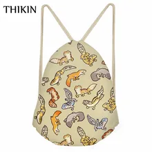 THIKIN модная сумка на завязках, милые рюкзаки с животным узором, новая спортивная сумка для студентов, пляжная сумка для девочек Mochila