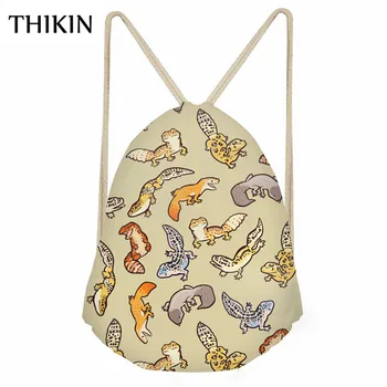 

THIKIN Fashion Draw-string Bag Cute Animal Pattern Backpacks 2019 New Sports Bag for Students 2019 Beach Bolsos Girls Mochila