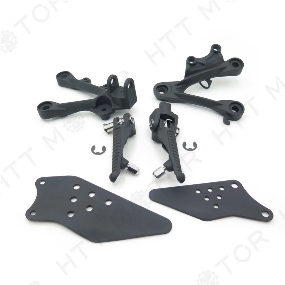 

Aftermarket free shipping motorcycle parts Front Rider Foot Rest Pegs Brackets For 2009-2011 Kawasaki ZX-6R BLACK