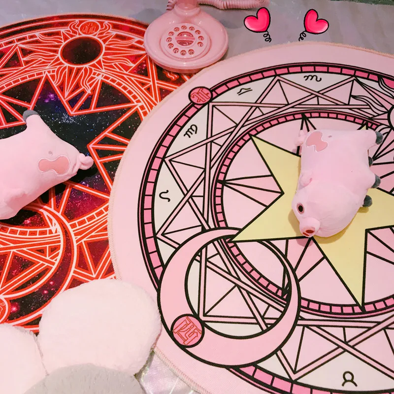  Cartoon Card Captor Sakura Rug Mat Magic Array Carpet Doormat Antislip Plush Princess Creative Hand