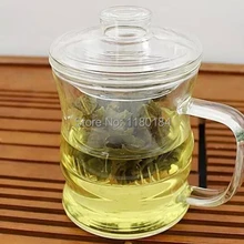 1 шт. Высокая термостойкая боросиликатная стеклянная чайная чашка с фильтром крышки бамбуковый стеклянный чайник 350 мл OL 0147