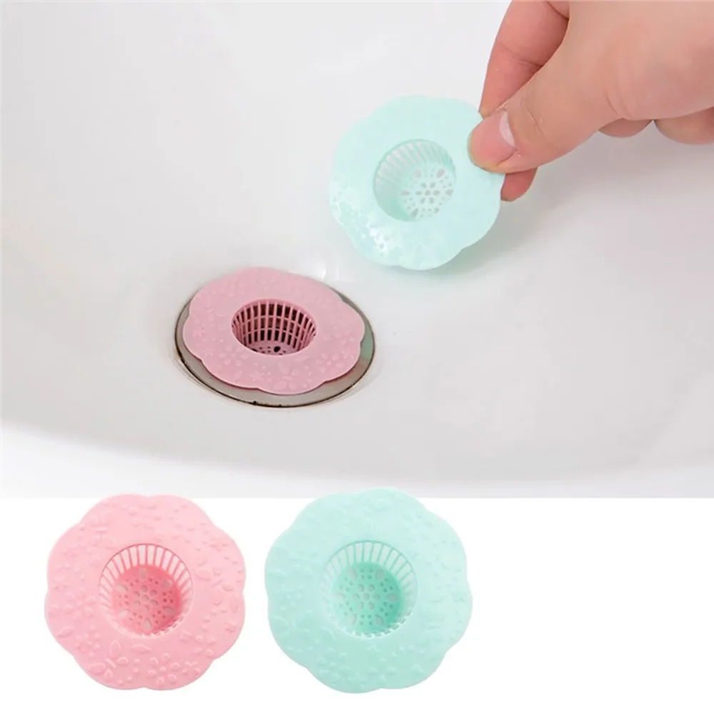 2Pcs Kitchen Bathroom Anti Clogging Drain Sink Sewer Debris Filter Net network Squid silicone anti-clogging filter Kitchen F80