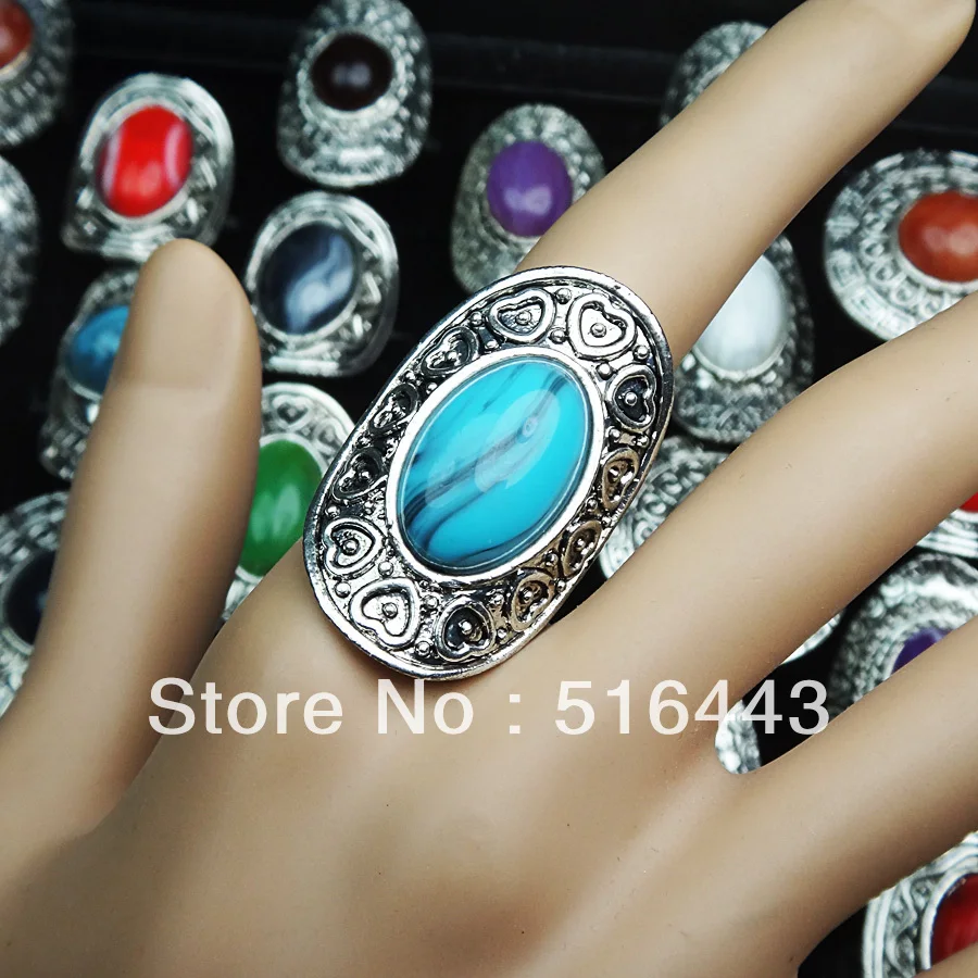 A 461 Wholesale Jewelry Lots 10pcs Vintage Silver Mix Style Natural