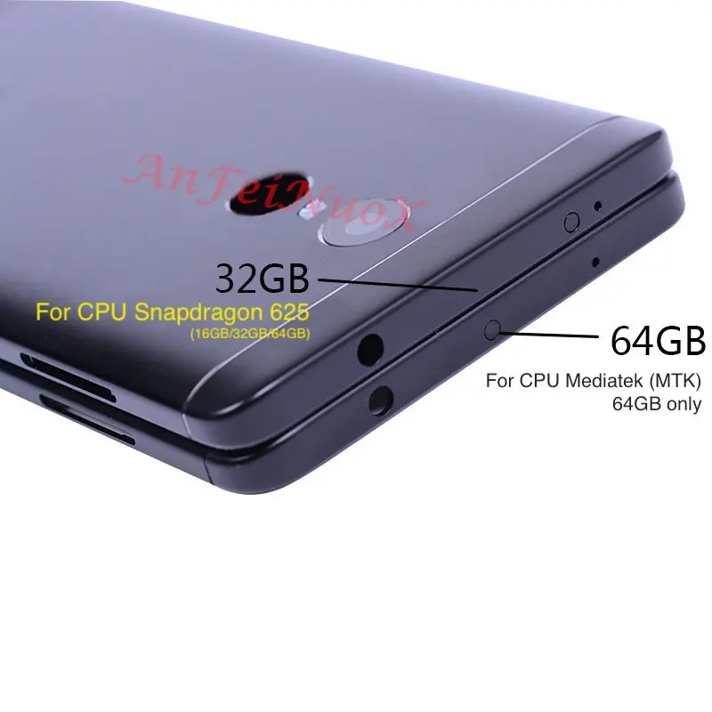 Новые запасные части для Xiaomi Redmi Note 4X32 GB(Snapdragon 625) Задняя крышка батареи+ боковые кнопки+ Замена объектива вспышки камеры