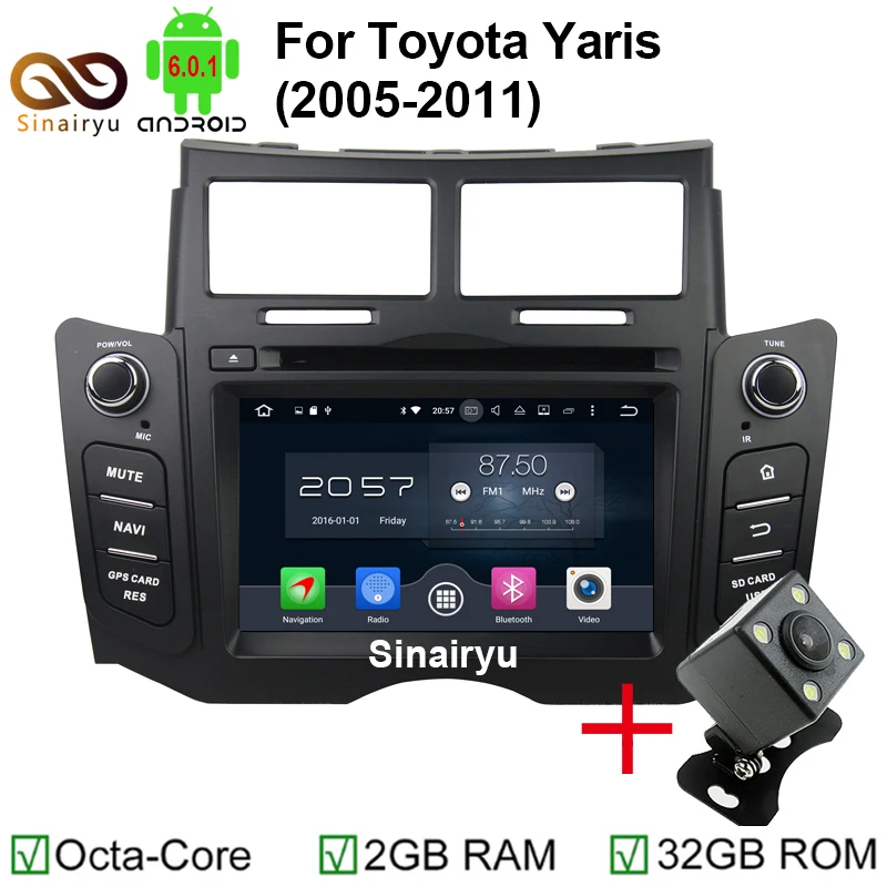 Sinairyu 6.2 Inch Octa Core Android 6.0 Car Radio Stereo for Toyota