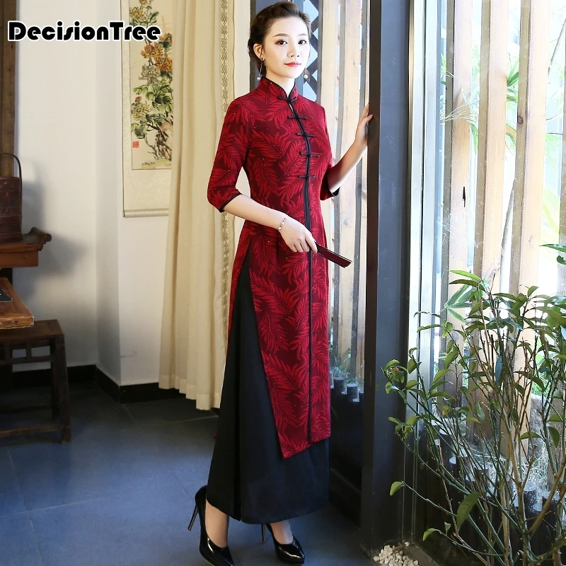 

2019 long dress aodai vietnam dress for women traditional clothing ao dai dress oriental dress chinese cheongsam