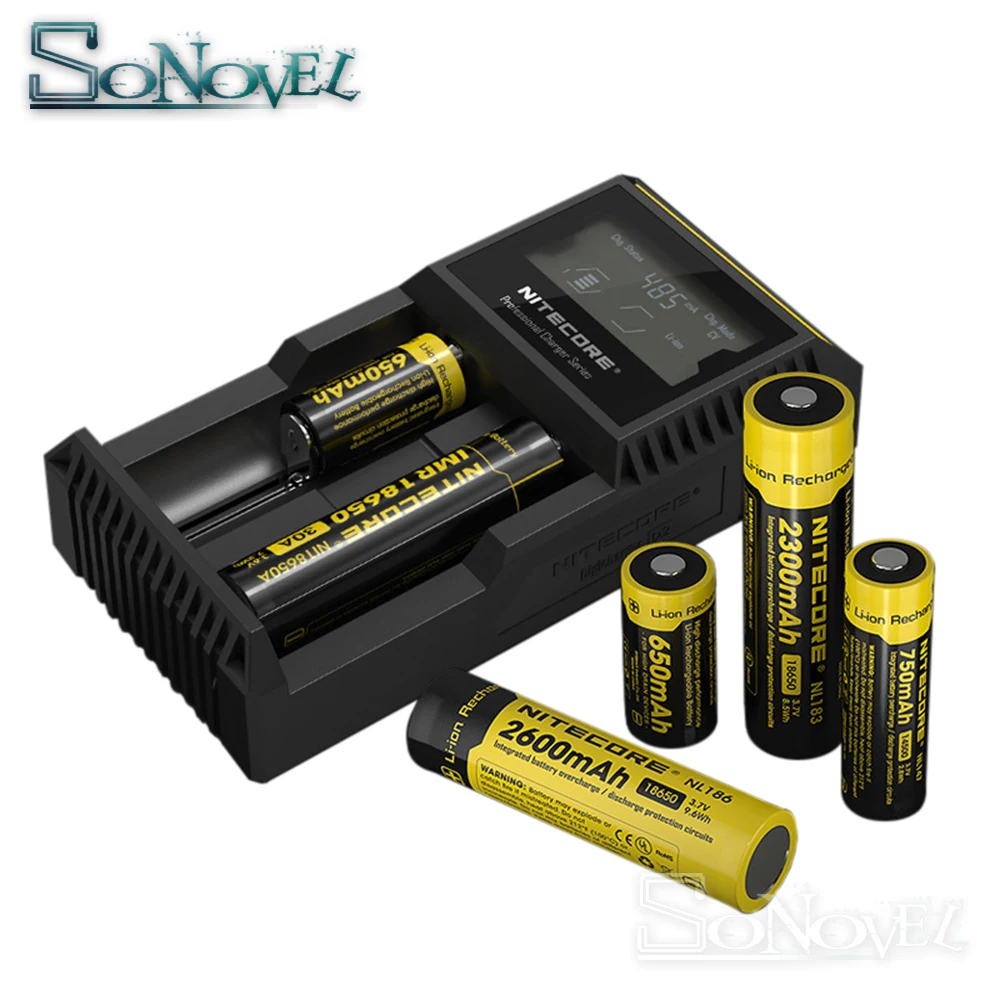 100% Зарядное устройство Nitecore D2 с ЖК дисплеем универсальное умное автомобильное