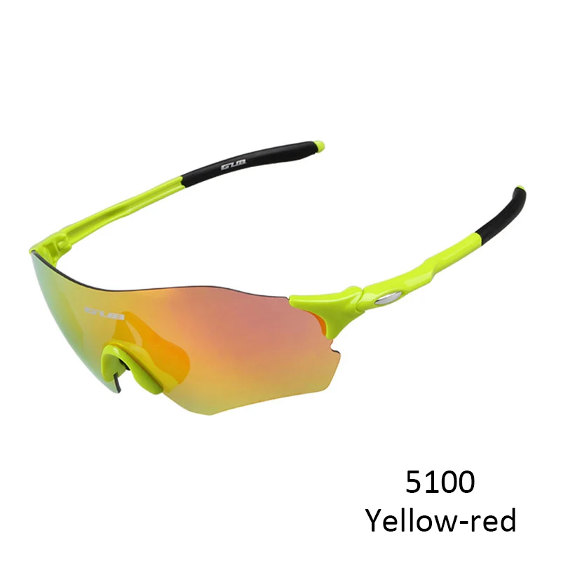 GUB 5100 очки для велосипедной езды ветрозащитные мужские спортивные солнцезащитные очки горный велосипед близорукость очки с поляризующими линзами дорожный велосипед - Цвет: YELLOW-RED