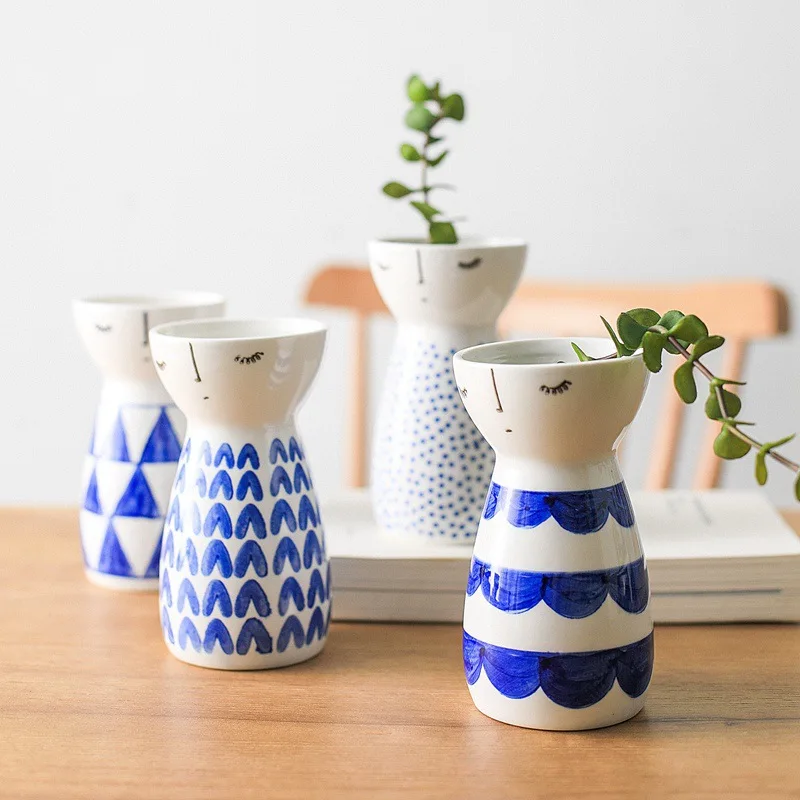 Керамическая ваза для девочек, домашний декор, цветочные горшки, фарфоровая ваза для цветов, домашний декор