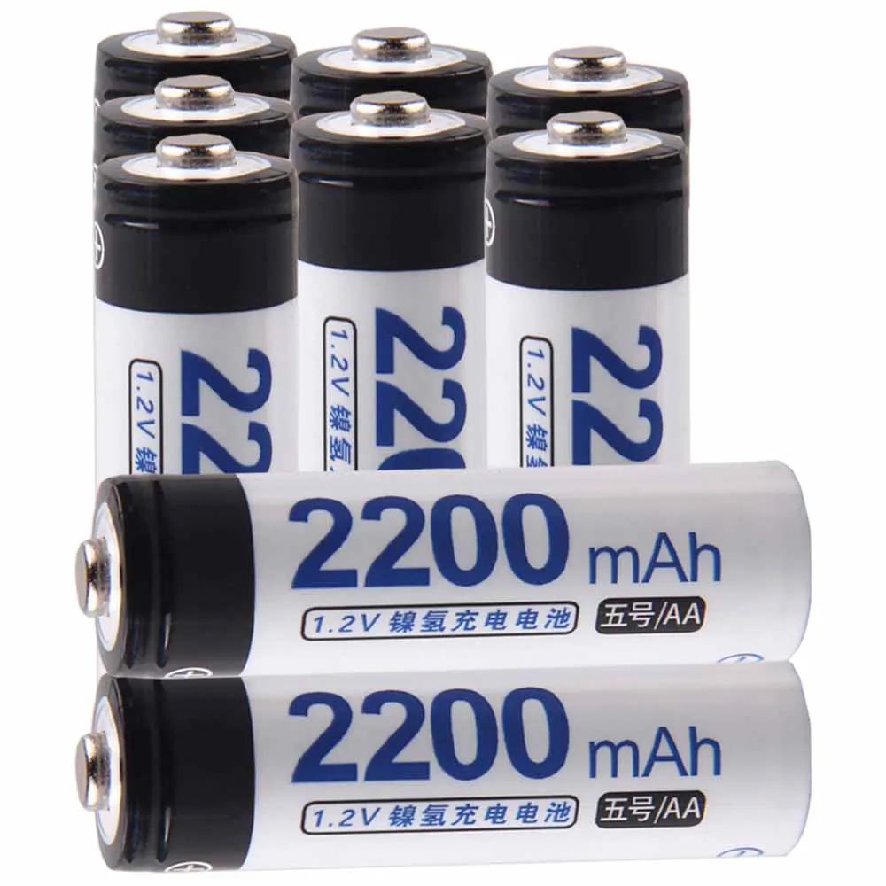 Lowest price 9 piece AA battery 1.2v batteries rechargeable 2200mAh nimh for power tools akkumulator | Электроника