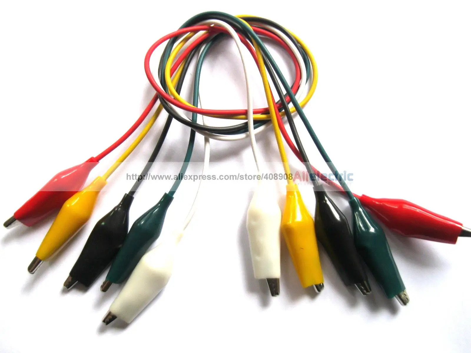 

10 Set 50pcs 43mm Alligator Test Clip Lead 5 Colors 50cm Long Large Size