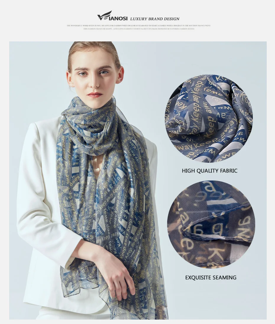 Бренд VIANOSI, шелковый шарф для женщин, шарфы с цветами, летний платок для женщин, дизайнерская шаль, модная бандана для шеи