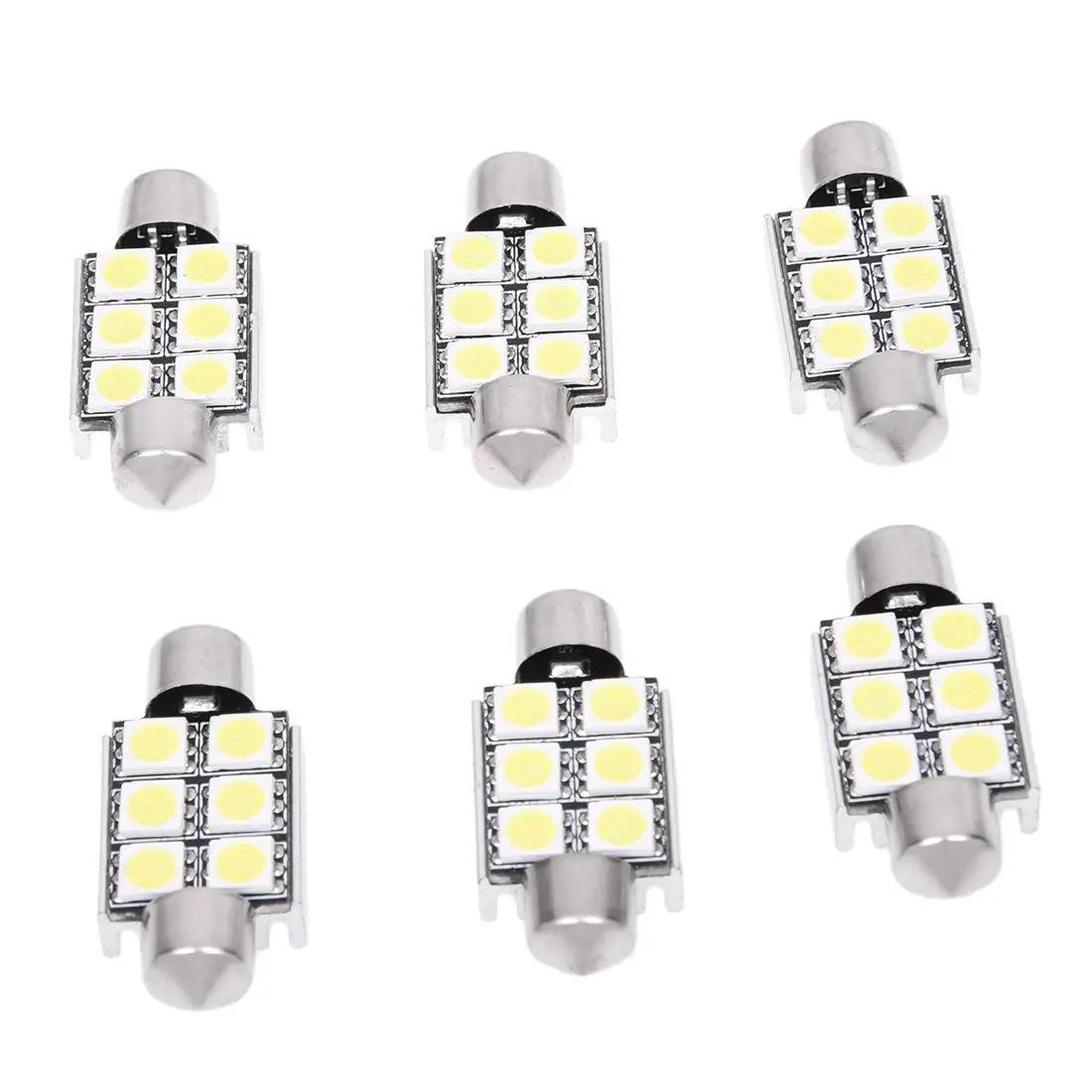 

6x 36MM Can bus 6SMD 5050 LED License Plate Festoon Dome Bulb Light White
