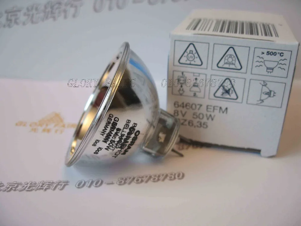 OSRAM BELLAPHOT 64607 8 В 50 В EFM A1/229 галогенная дисплей оптических лампы, MK3 Микропланшетный Ридер, операционный микроскоп, 8V50W GZ6.35 лампы