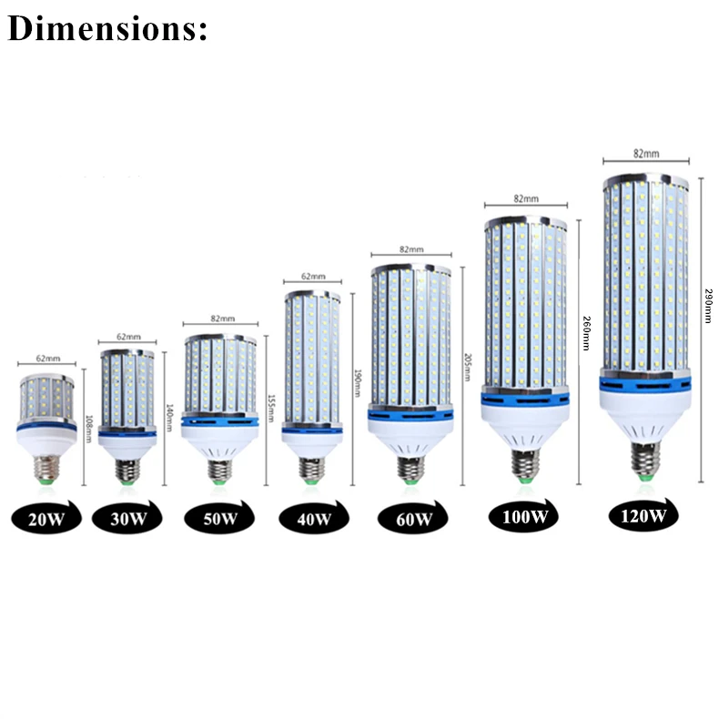 e27 e40 led corn light bulb 100W