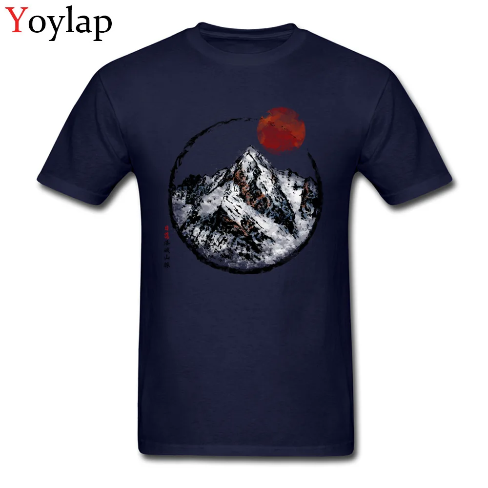 Mens T-shirts 2017 New Fashion Family Tops Shirt Summer Fall 100% Cotton O-Neck Classic Sunset in Rocky Mountain Sweatshirts navy