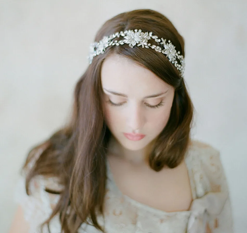 European Simple Style Crystal Headband Bridal Hair Accessories