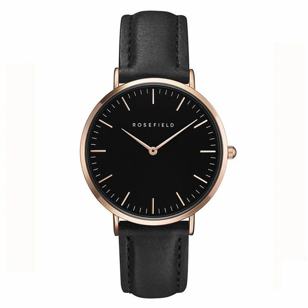 

Top Famous Brand ROSEFIELD ladies watch Rhinestone Leather Wristwatch Women Fashion Watches Ladies Alloy Analog Quartz