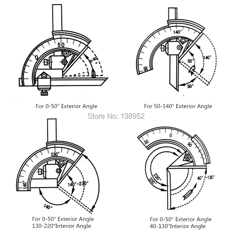 От 30 до 320 градусов точный угол измерительный прибор Универсальный конический транспортир инструмент Экономичные измерительные и измерительные инструменты