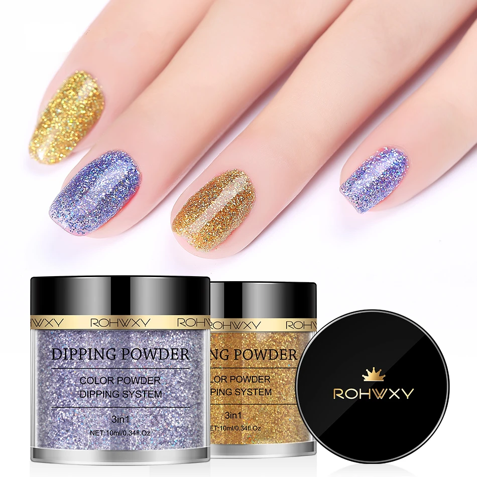 

1Box Holographic Dip Nail Art Powders Gradient Dipping Glitter DIY Decorations Lasting Than UV Gel Natural Dry Without Lamp Cure