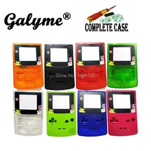 Полный корпус, 8 цветов, пластиковая оболочка объектива Jiggly, оболочка объектива, подходит для Gameboy, цветной ремонт, для мальчиков, цветная игровая консоль с винтами, наклейка