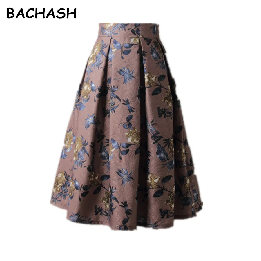 Женская винтажная юбка BACHASH синяя плиссированная средней длины Повседневная