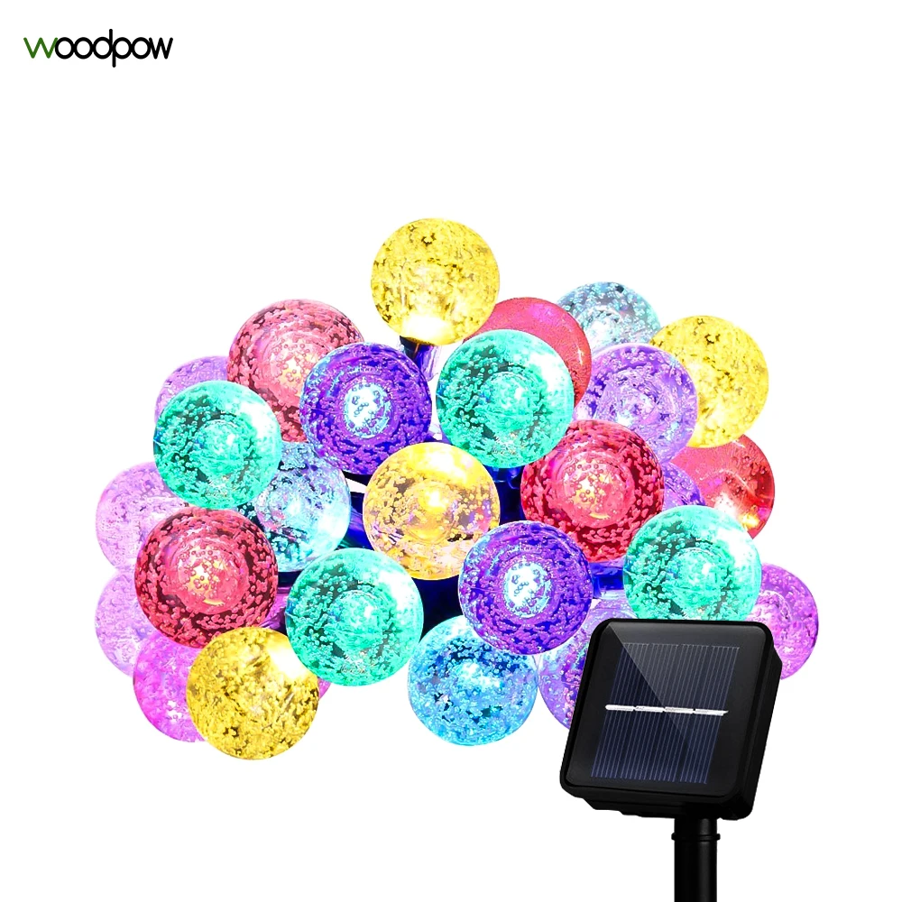 

Woodpow Crystal Ball LED Blub Solar String Light 20-100 LED Fairy Garland Lights For Garden Party Chirstmas Holiday Outdoor Deco