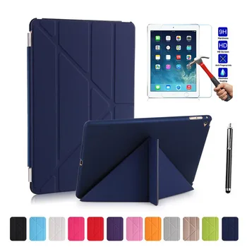 

XSKEMP Tablets Case For iPad 2 3 4 9.7" Smart Cover Ultra-thin Intelligent Flip PU Leather Case With Sleep/Wake + Tempered Glass